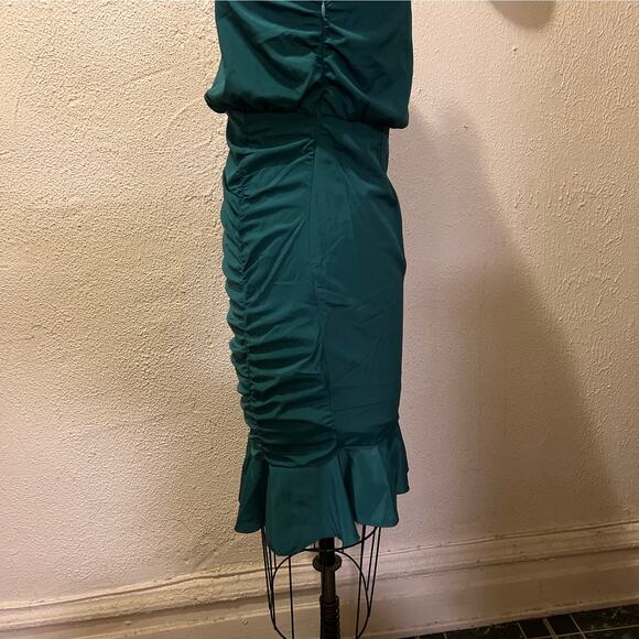 Area Stars Halter Neck Ruched Mini Dress in Green Size M - Picture 8 of 13